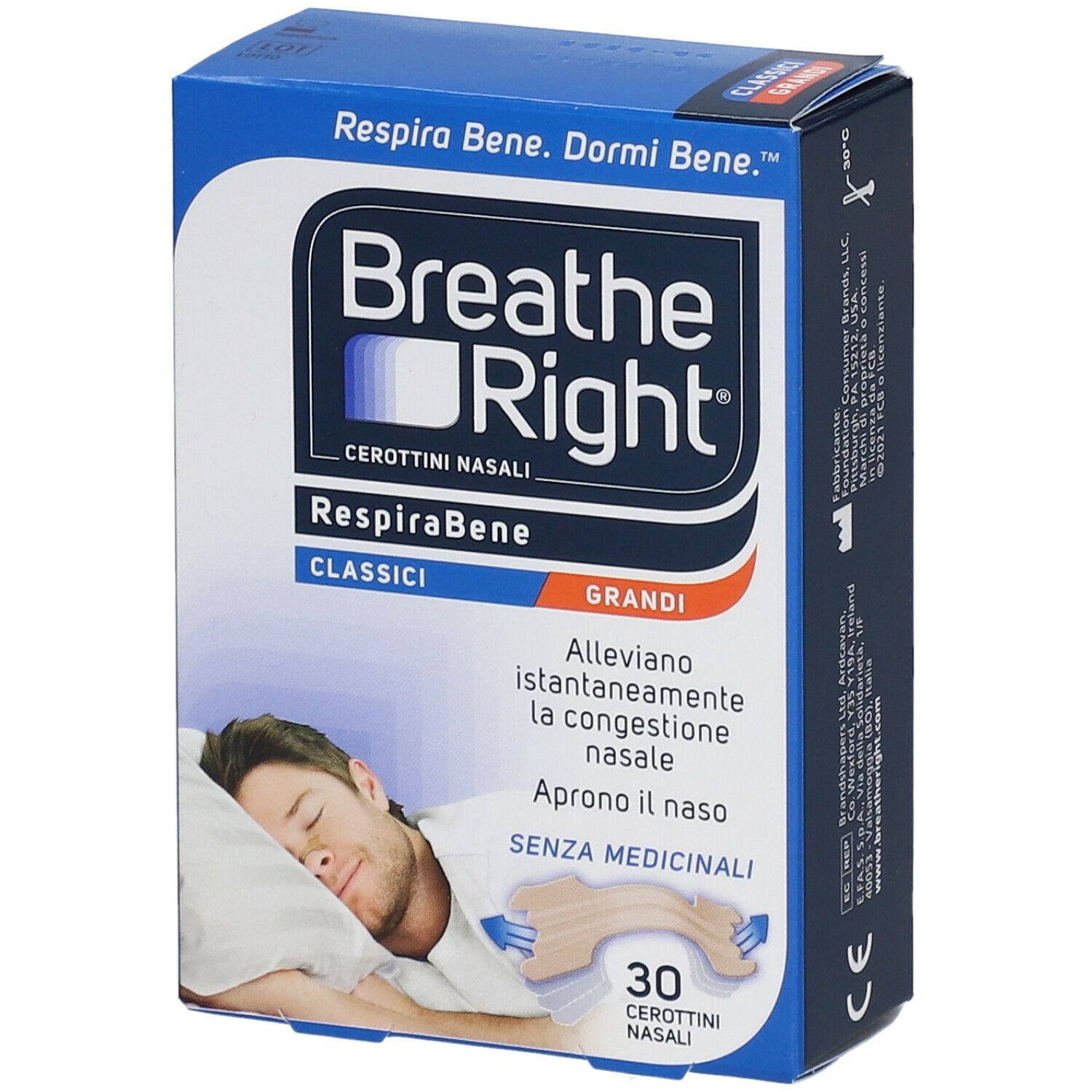 Breathe Right® RespiraBene Classici Grandi 30 pz Cerotto