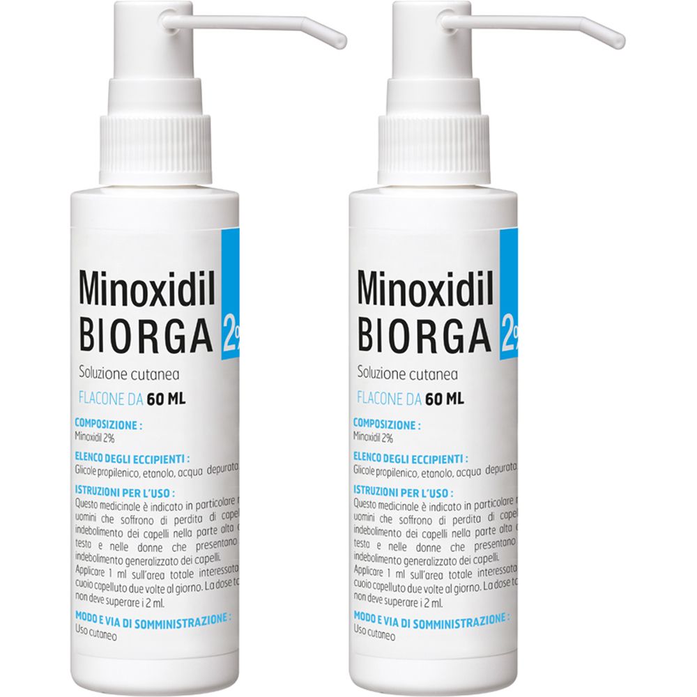 Minoxidil Biorga 2% Soluzione Cutanea 60ml Set da 2 2x60 ml