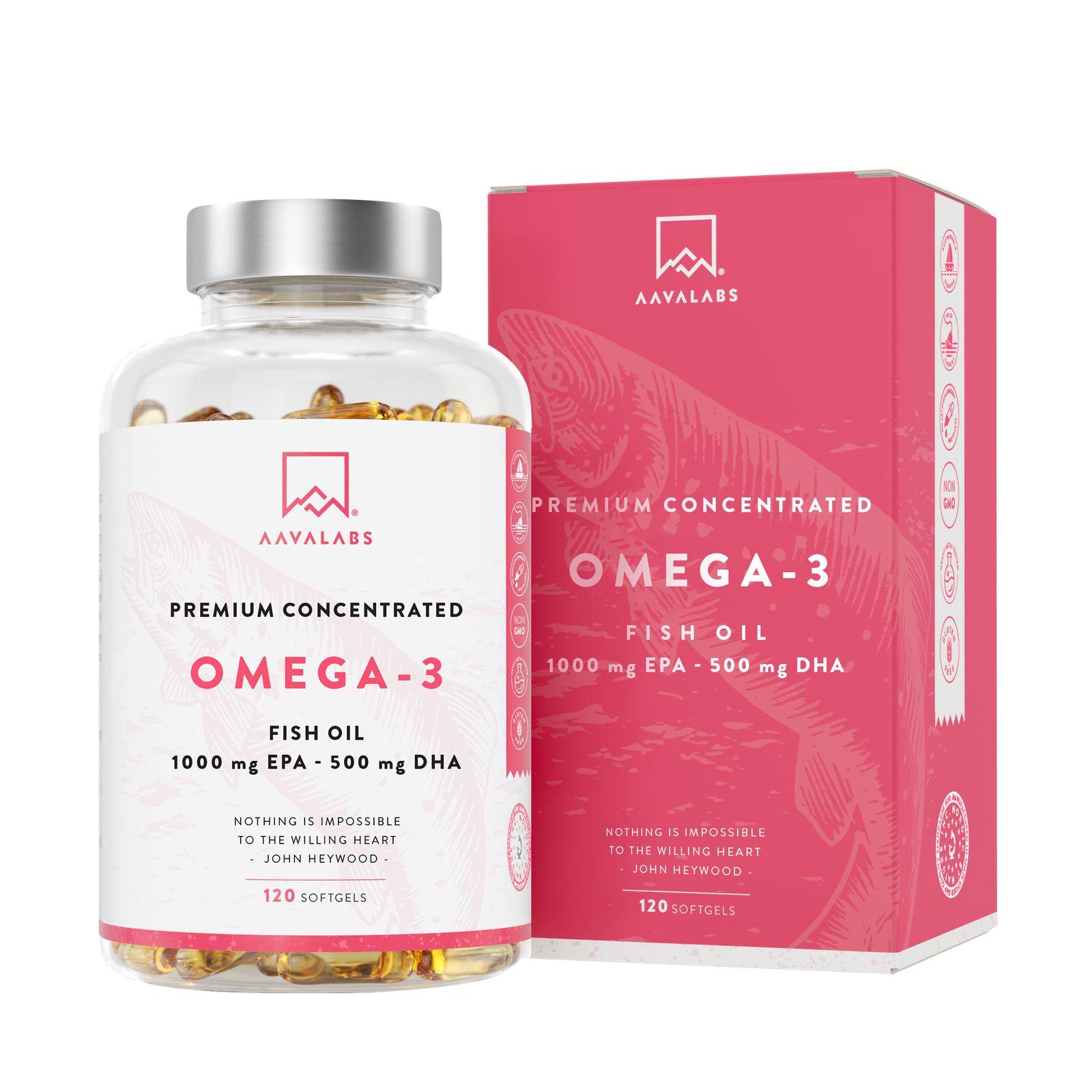 Aavalabs olio di pesce Omega-3 Premium 120 pz Capsule