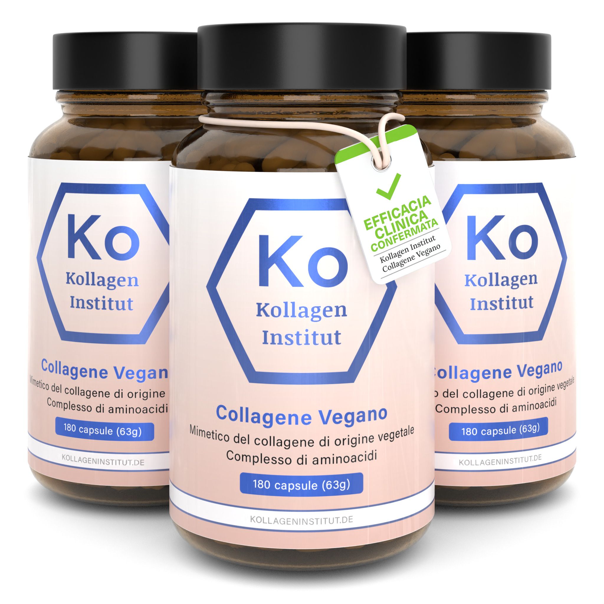 Kollagen Institut capsule di collagene vegano 3x180 pz Capsule