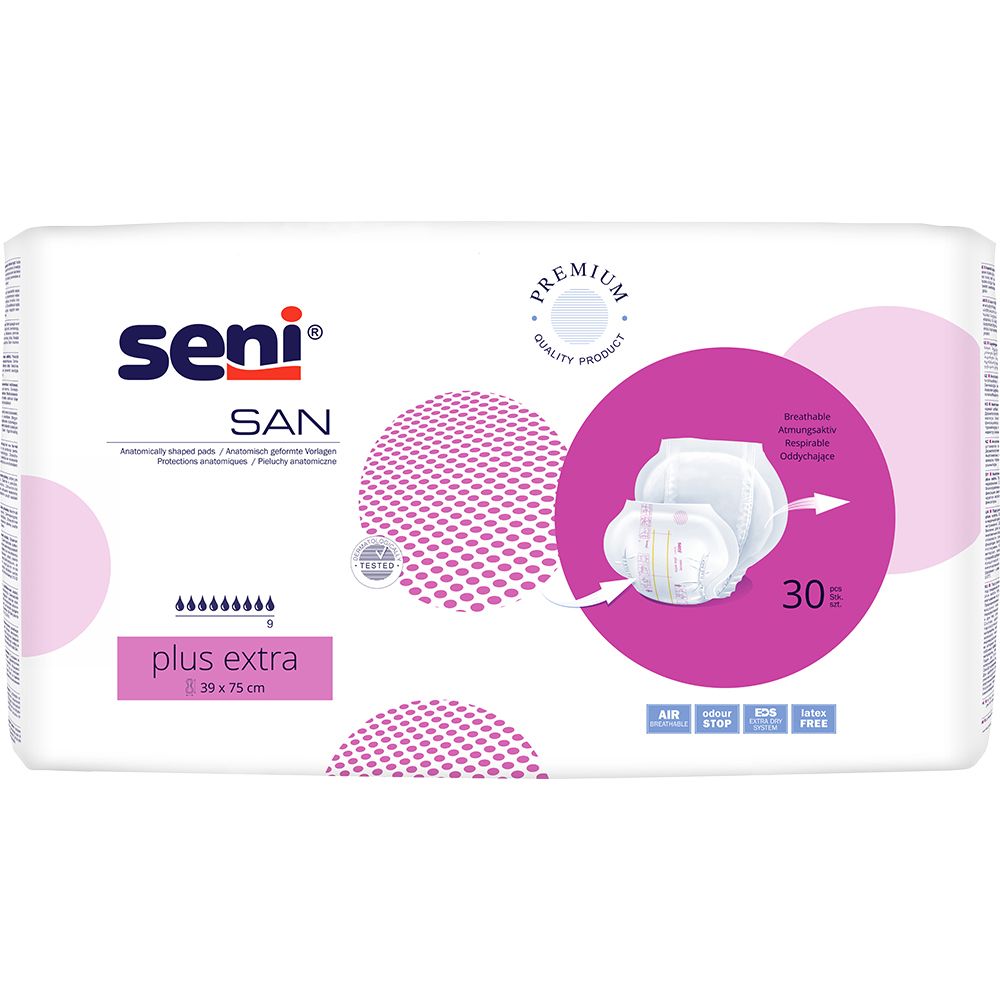Pannolino anatomico Seni San più extra, 1 confezione = 30 pezzi pz Bus