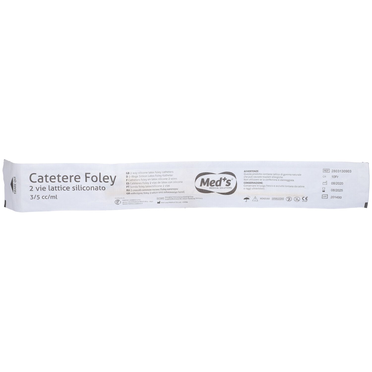 Sonda Foley 2V Ped 3/5Ml Ch10 1 pz Catetere