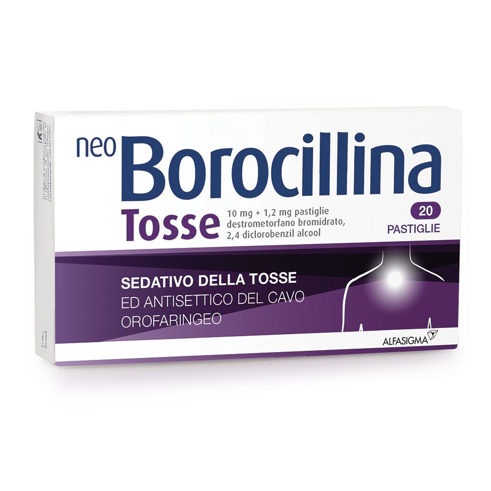 NEOBOROCILLINA TOSSE*20 pastiglie 10 mg + 1,2 20 pz Pastiglie