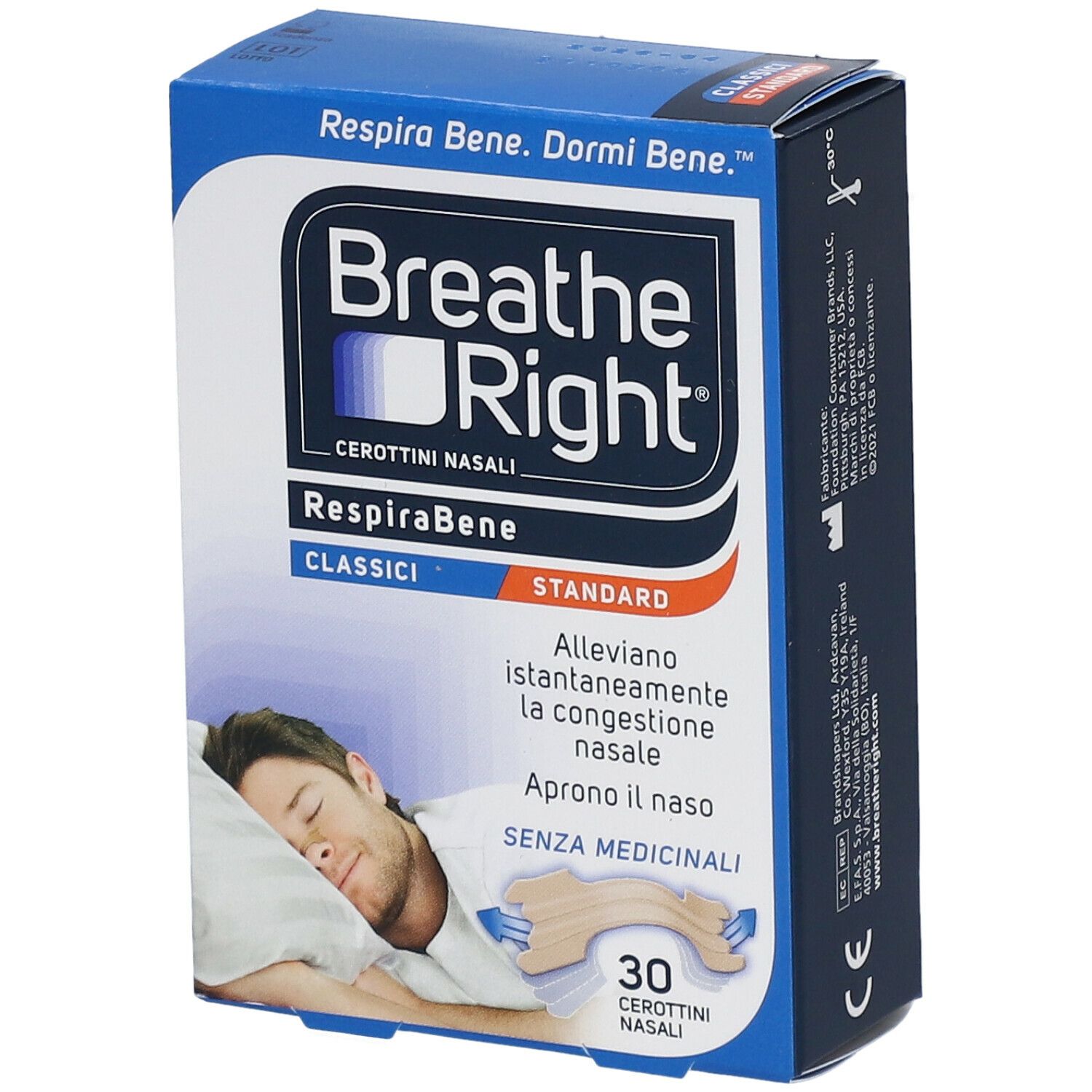 Breathe Right® RespiraBene Classici Standard 30 pz Cerotto