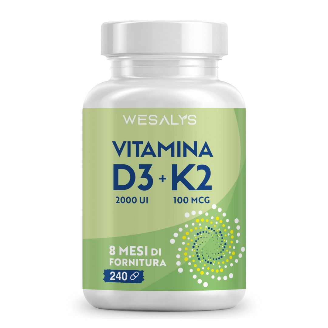 WESALYS® Vitamina D3 K2- Integratore alimentare per il Benessere delle