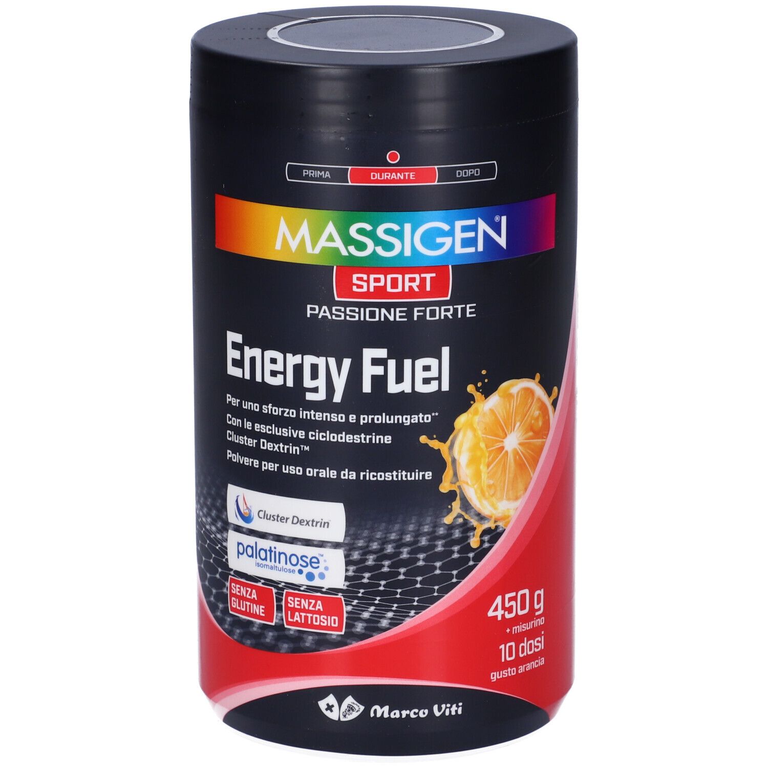 MASSIGEN Sport Energy Fuel Gusto Arancia 500 g Polvere per soluzione o