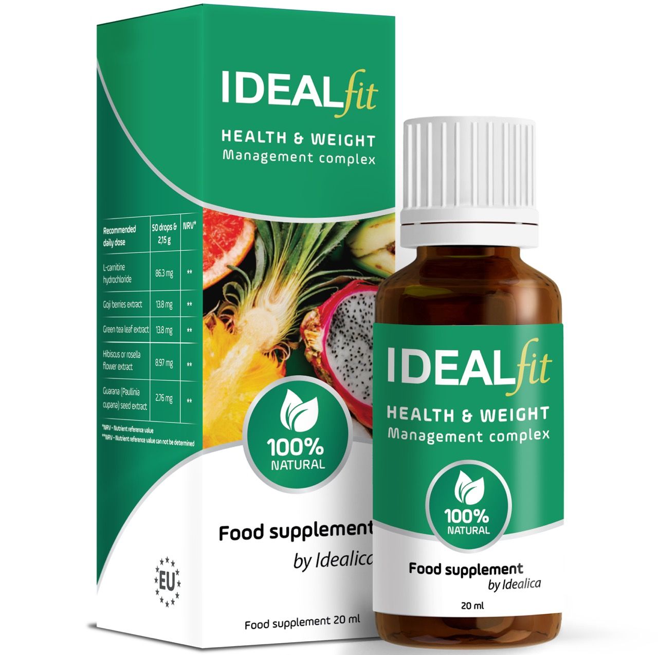 IdealFit 100% Naturale gocce per perdere peso 20 ml Gocce