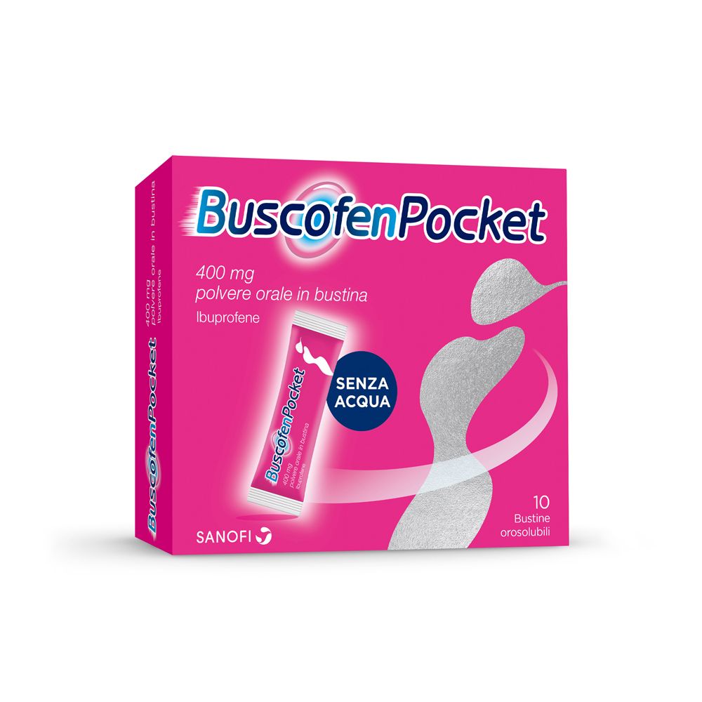 BuscofenPocket 10 bustine, ibuprofene contro dolori forti da ciclo pz