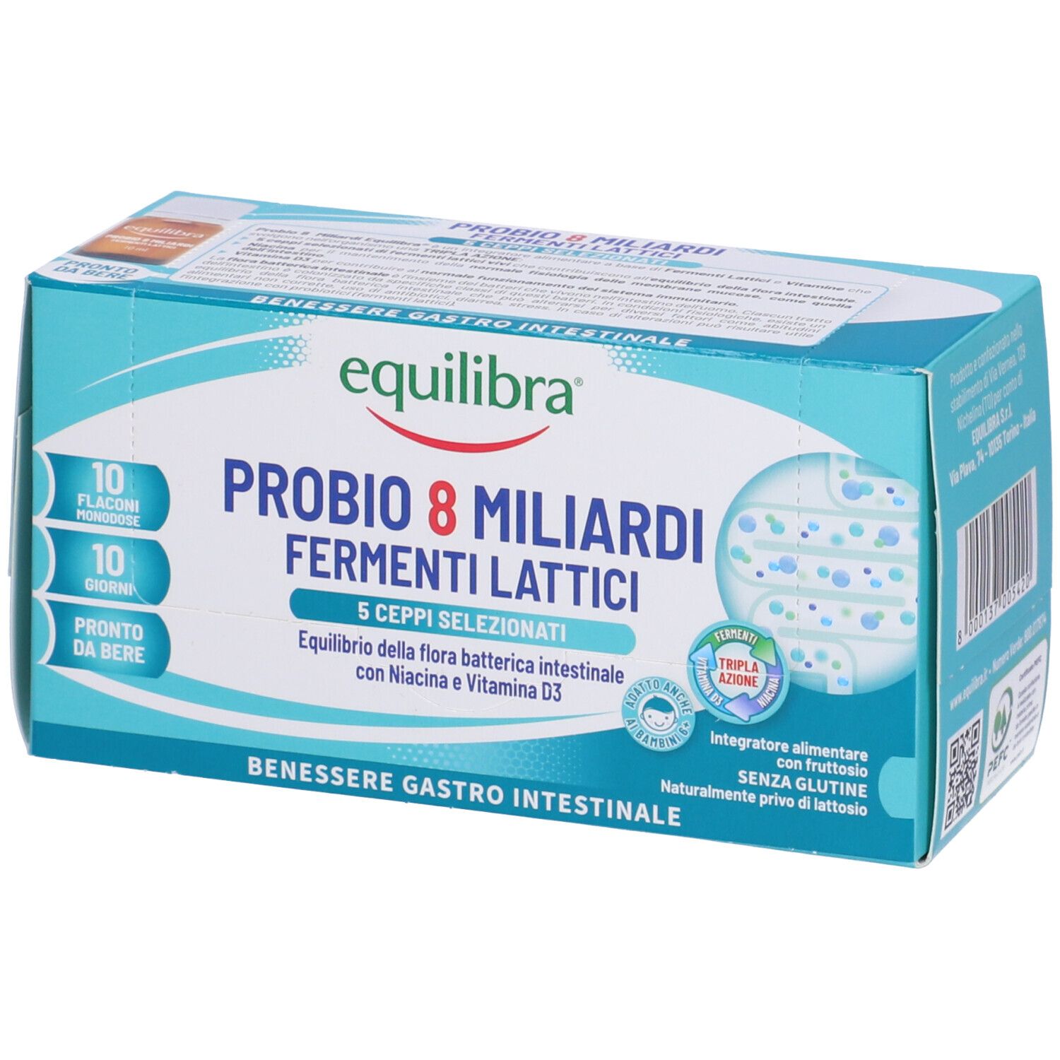 Equilibra® Probio 8 Miliardi Fermenti Lattici 10 pz Flaconcini bevibil