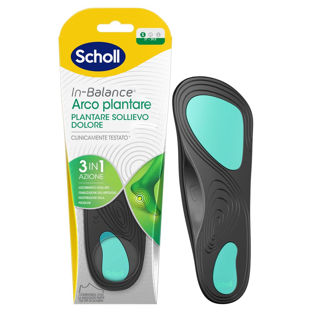 Scholl Plantari In-Balance Sollievo Dolore Arco Plantare, Taglia S (da