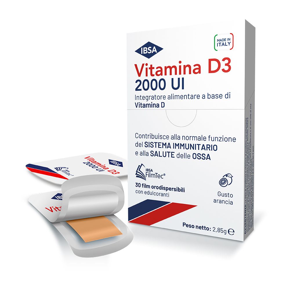 Vitamina D3 IBSA 2000 U.I. Integratore Alimentare 2,85 g Film orodispe