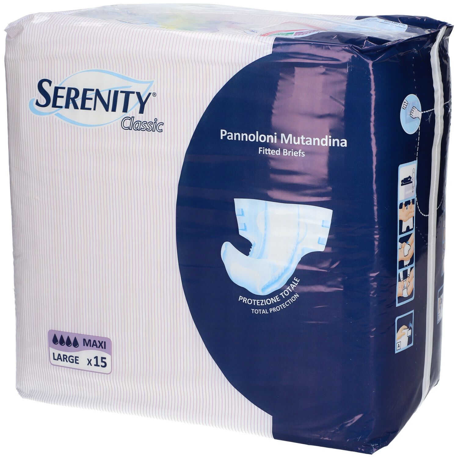 Serenity® Classic Pannoloni Mutandina Maxi 15 pz Slip per l'incontinen