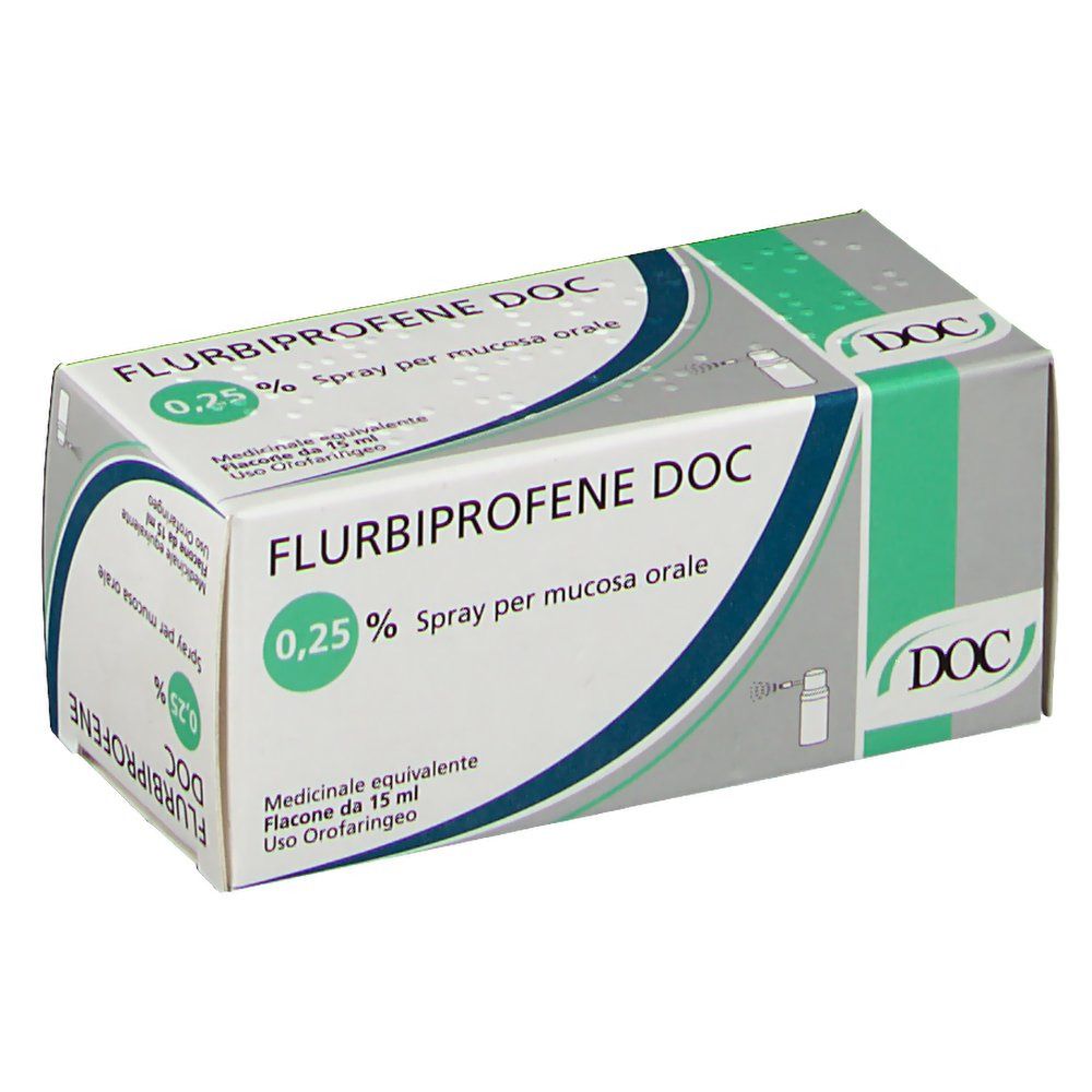 FLURBIPROFENE DOC 0,25% spray per mucosa orale 15 ml Spray