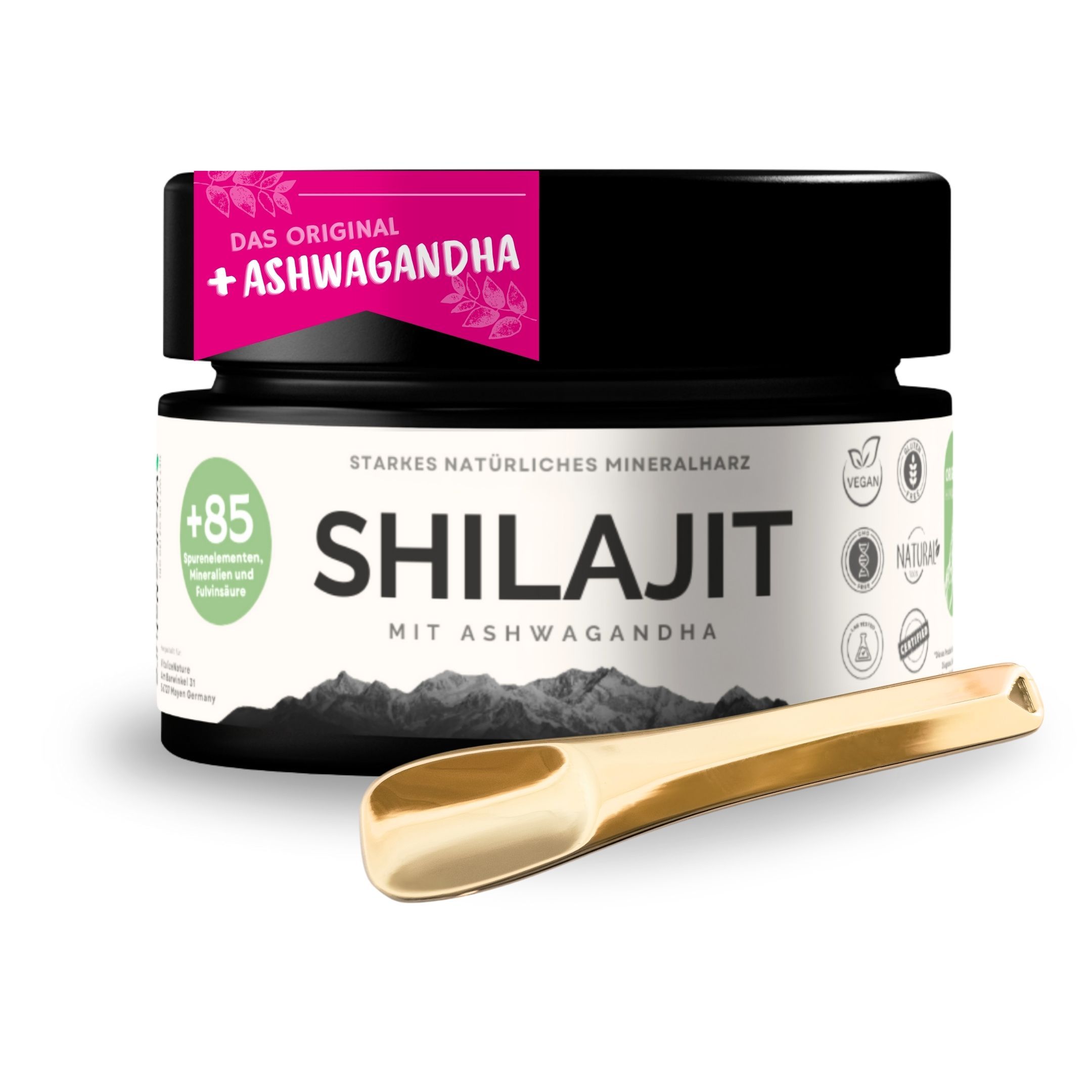 VitalizeNature Shilajit con Ashwagandha 30 g Concentrato