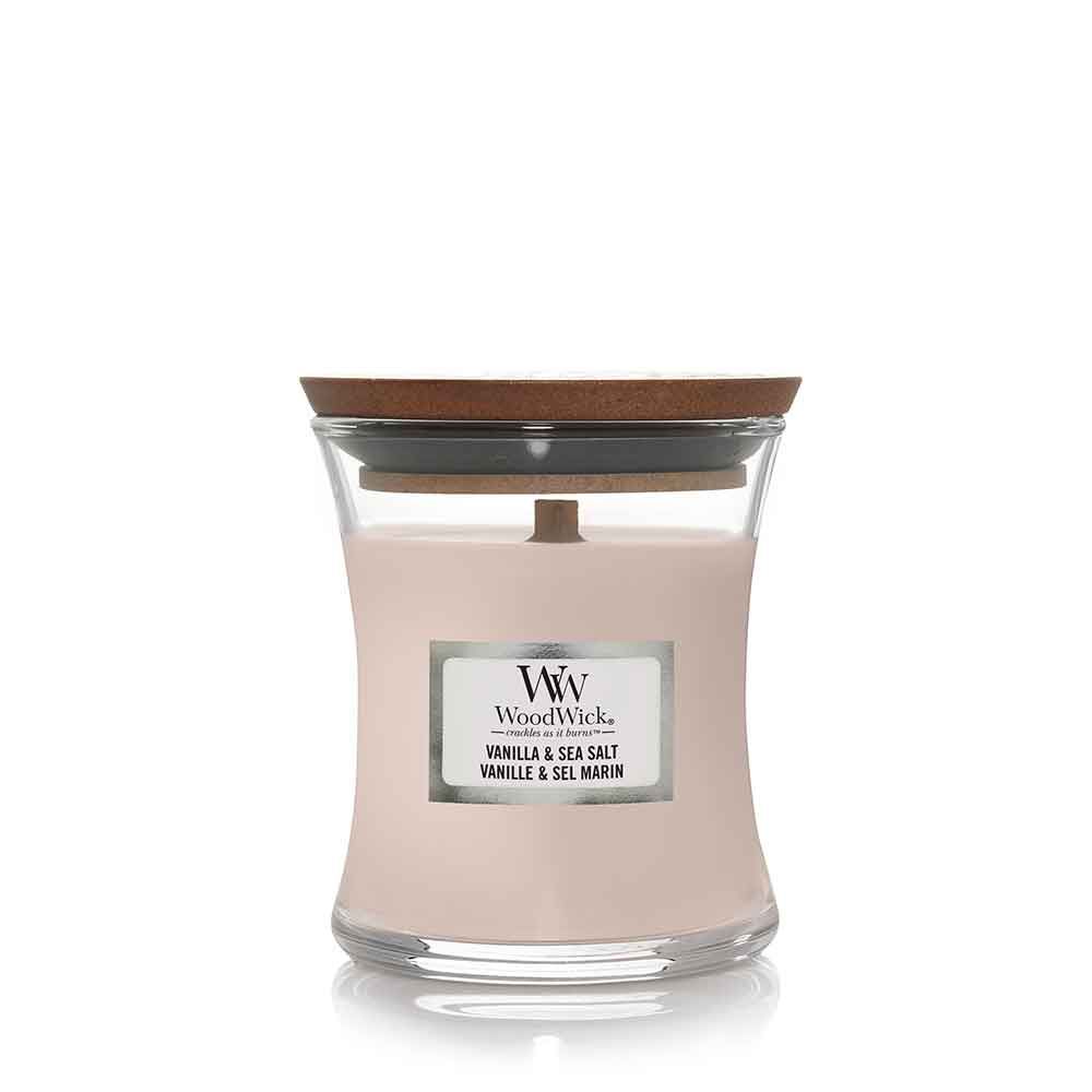 WoodWick - Candele a clessidra Mini vaniglia e sale marino 85 g