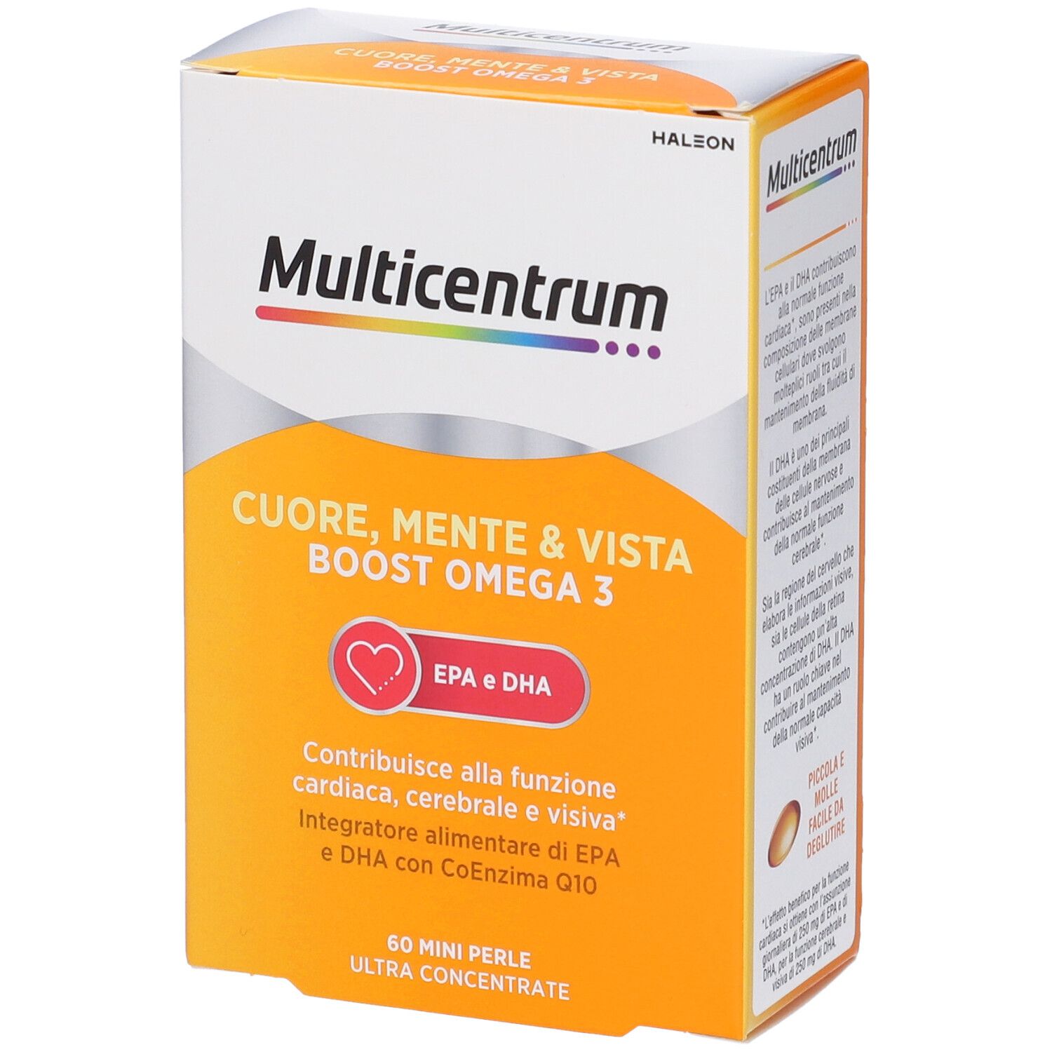 Multicentrum Cuore, Mente e Vista Boost Omega 3 Mini Perle 35 g