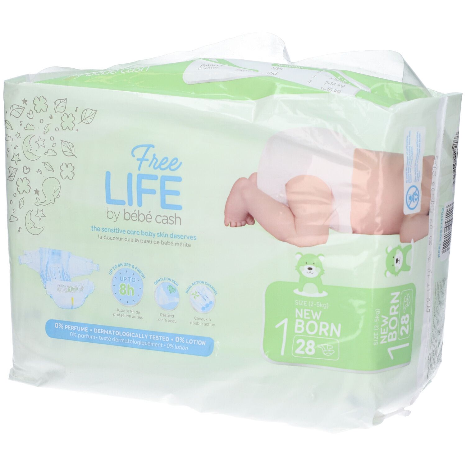 Freelife By Bebecash New Born Taglia 1 2-4 Kg Girovita 30-41 Cm 28 Pez