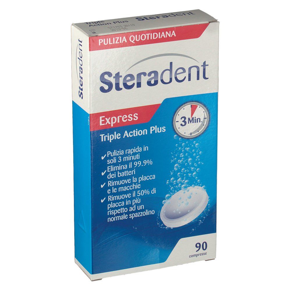 Steradent Triple Action Plus 90 compresse pz Compresse effervescenti