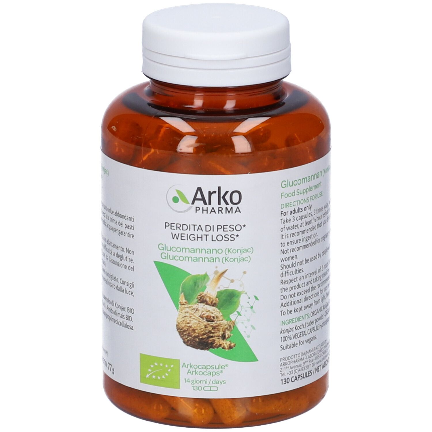 Arkopharma Arkocapsule Glucomannano Linea 130 pz Capsule