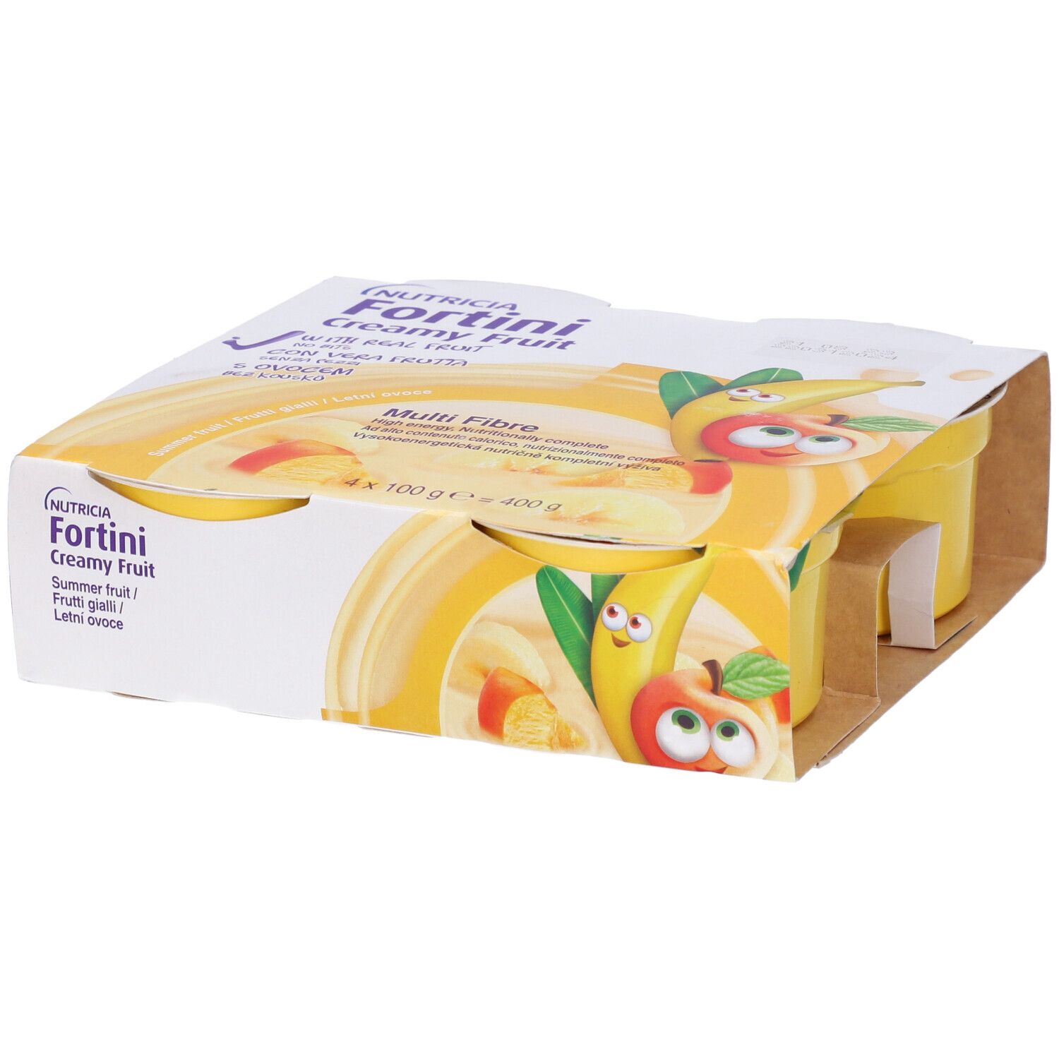 Nutricia Fortini Creamy Fruit Multi Fibre ai Frutti Gialli 4x100 g Cre