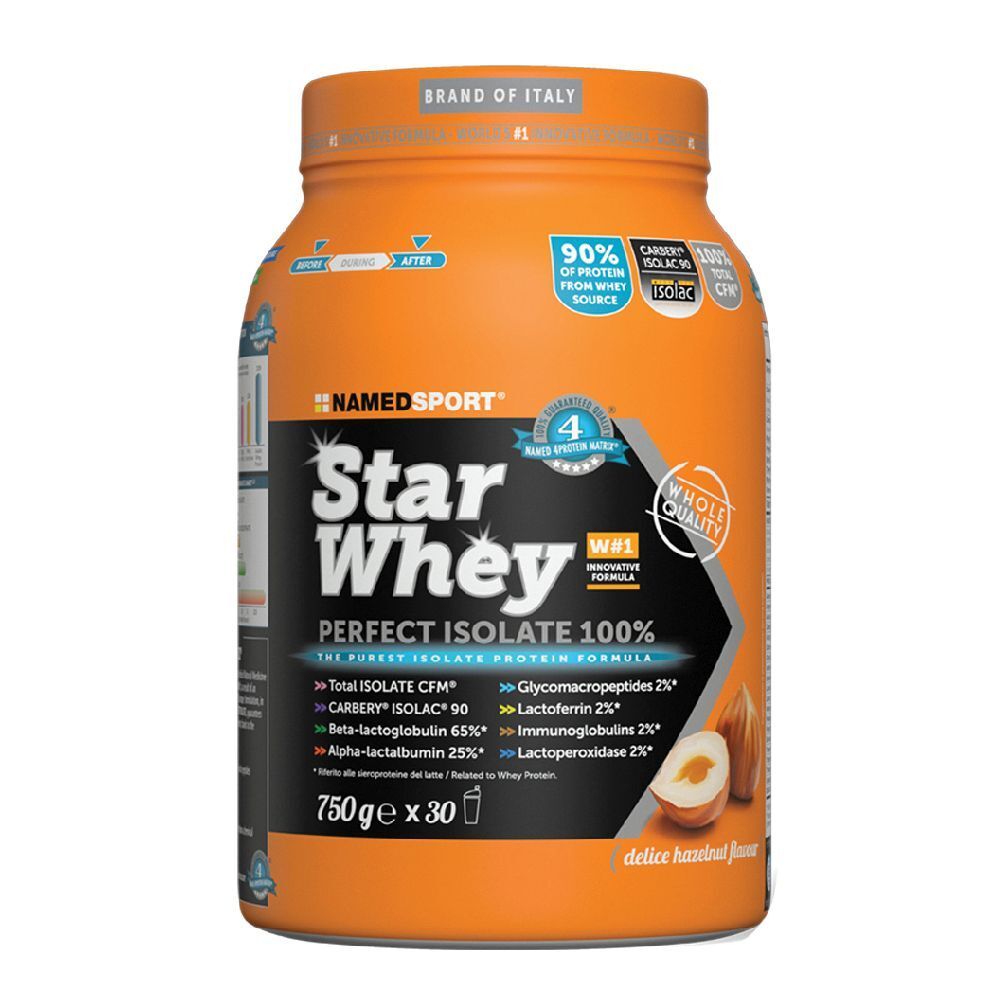 NAMEDSPORT® Star Whey Delice Hazelnut Flavour 750 g Polvere per soluzi