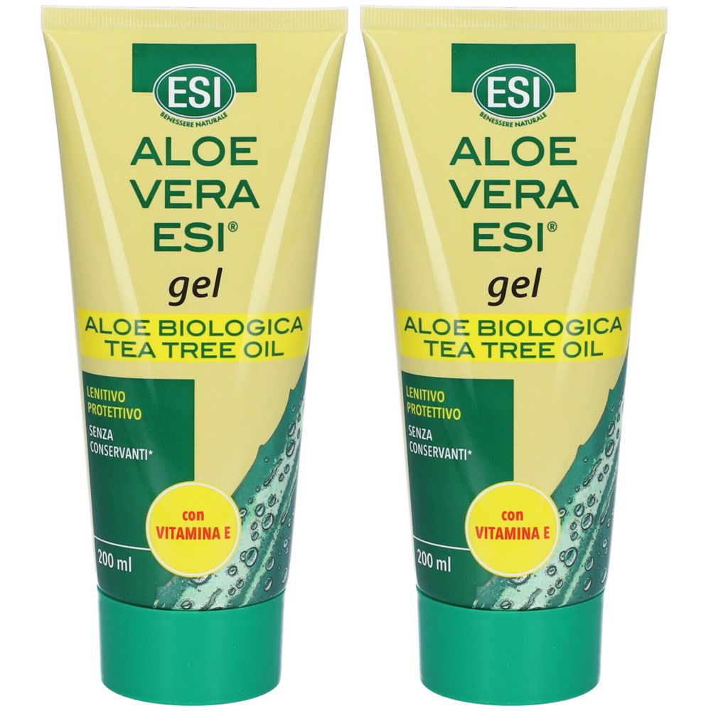 ESI Aloe Vera Gel con Vitamina E + Tea Tree Oil Set da 2 2x200 ml