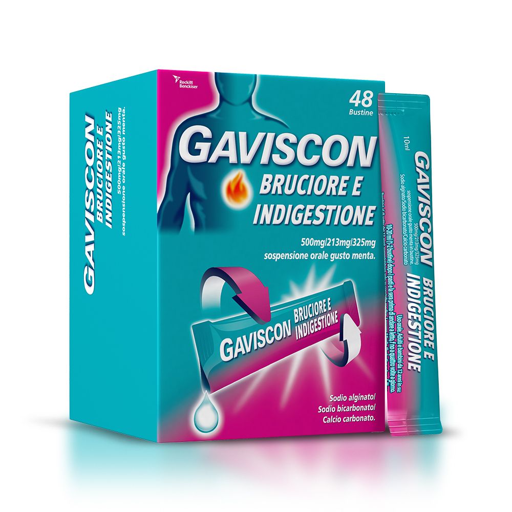 GAVISCON Bruciore e Indigestione Sospensione Orale Bustine 48x10 ml