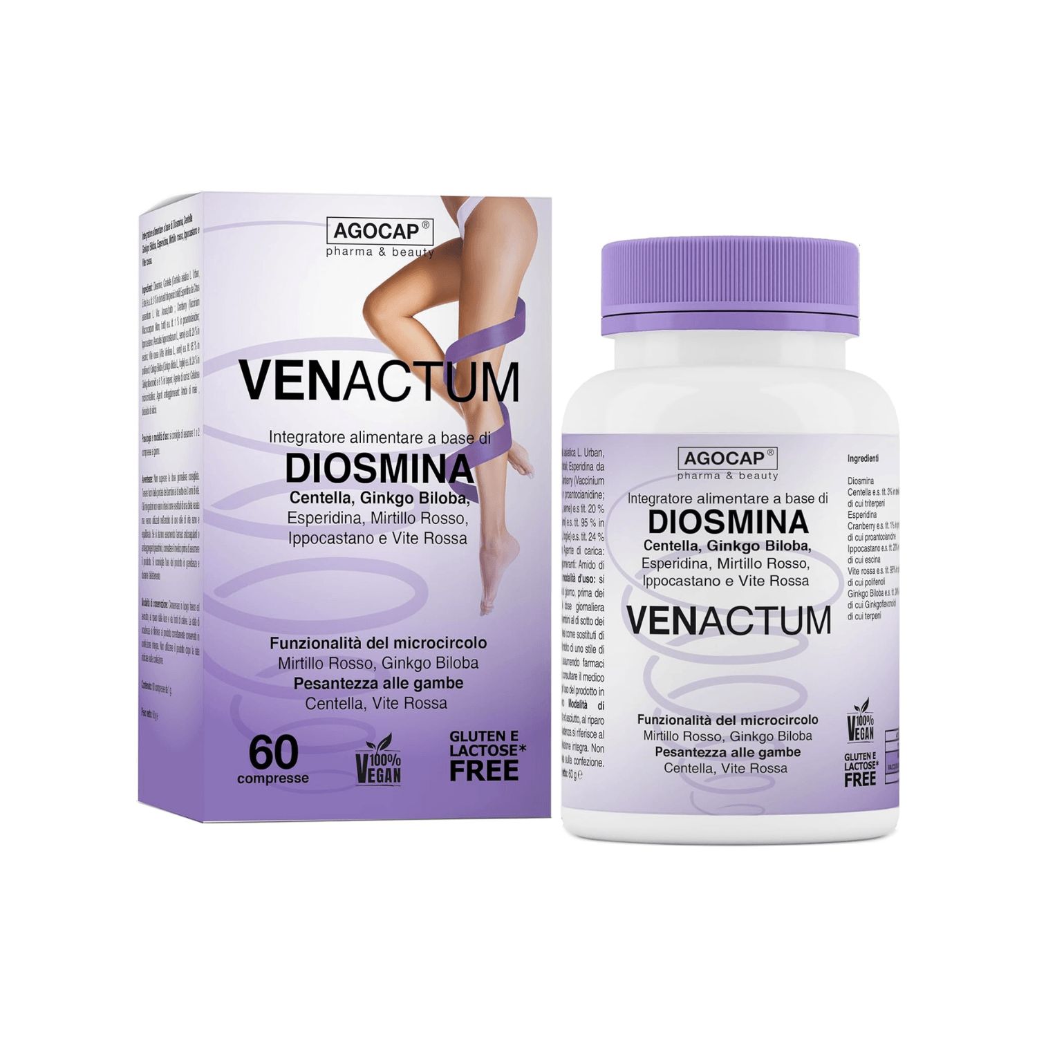agocap - Venactum integratore alimentare per il microcircolo 60 pz Com