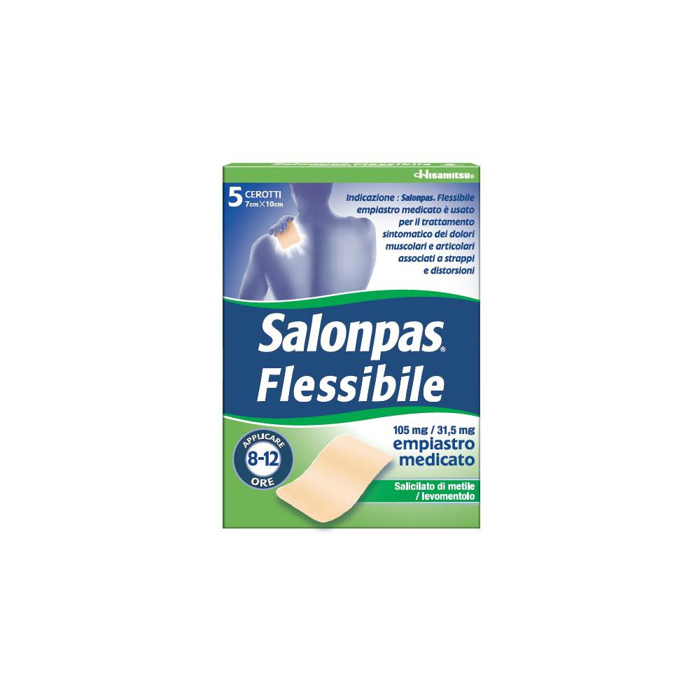 Salonpas Flessibile 105 mg / 31,5 mg, empiastro medicato 5 pz Pasta se