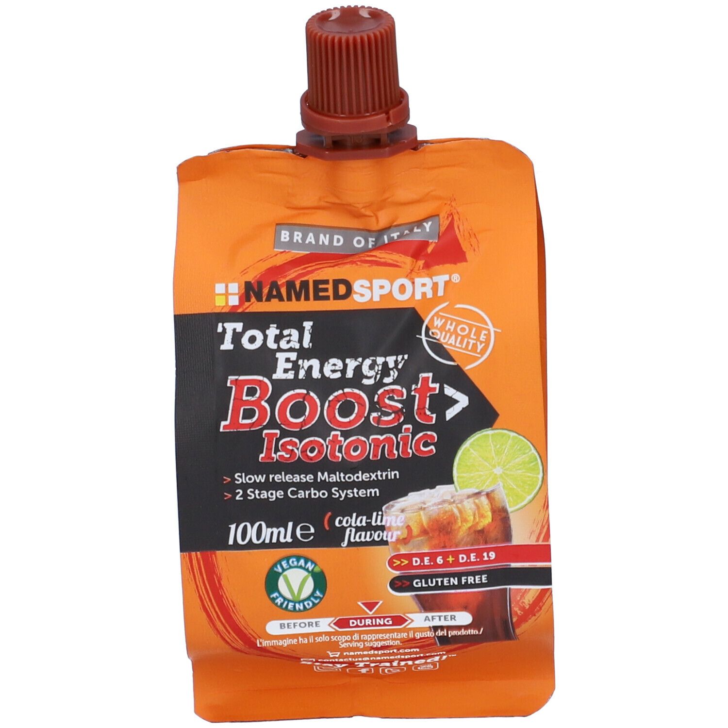 NAMED SPORT® Total Energy Boost ISOTONIC COLA-LIME 100 ml Soluzione or
