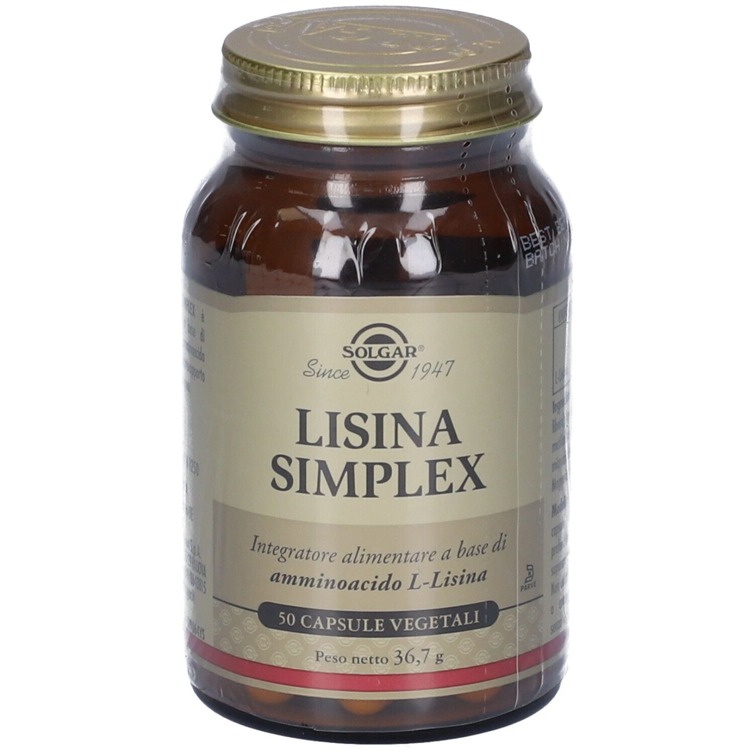 SOLGAR® Lisina Simplex 36,7 g Capsule