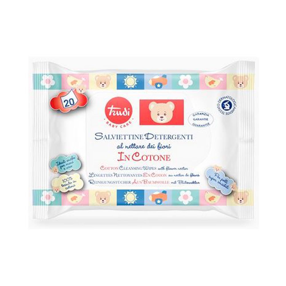 Trudi Salviettine Detergenti in Cotone 1 pz Salviette