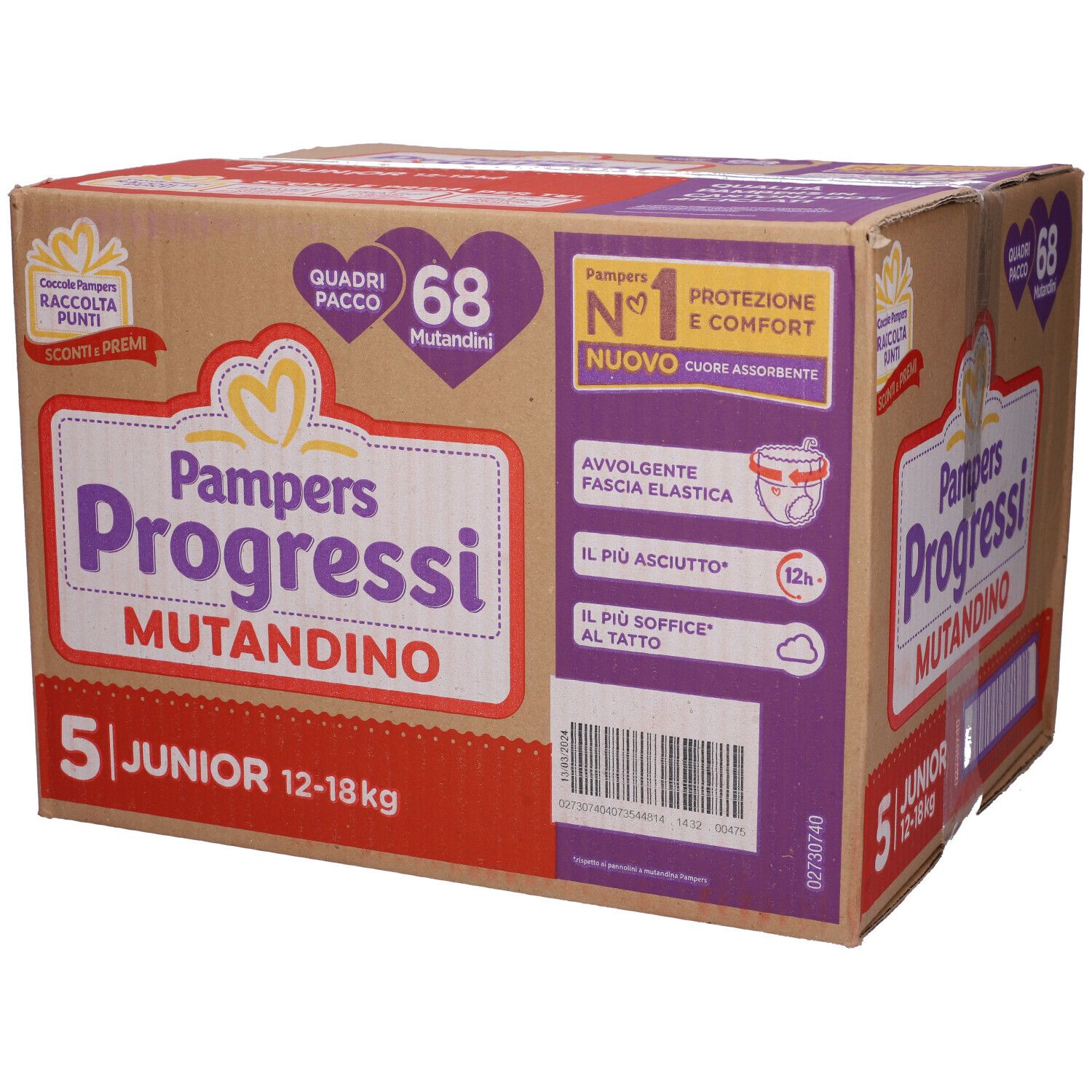 Pampers Progressi Mutandino™ 5 (12-18 Kg) Quadri Pacco - risparmia il