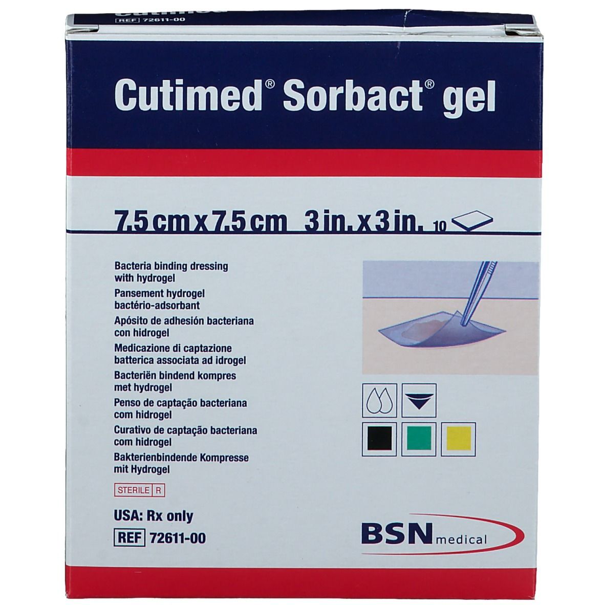 Cutimed® Sorbact® Gel 7,5 cm x 10 pz Cerotto
