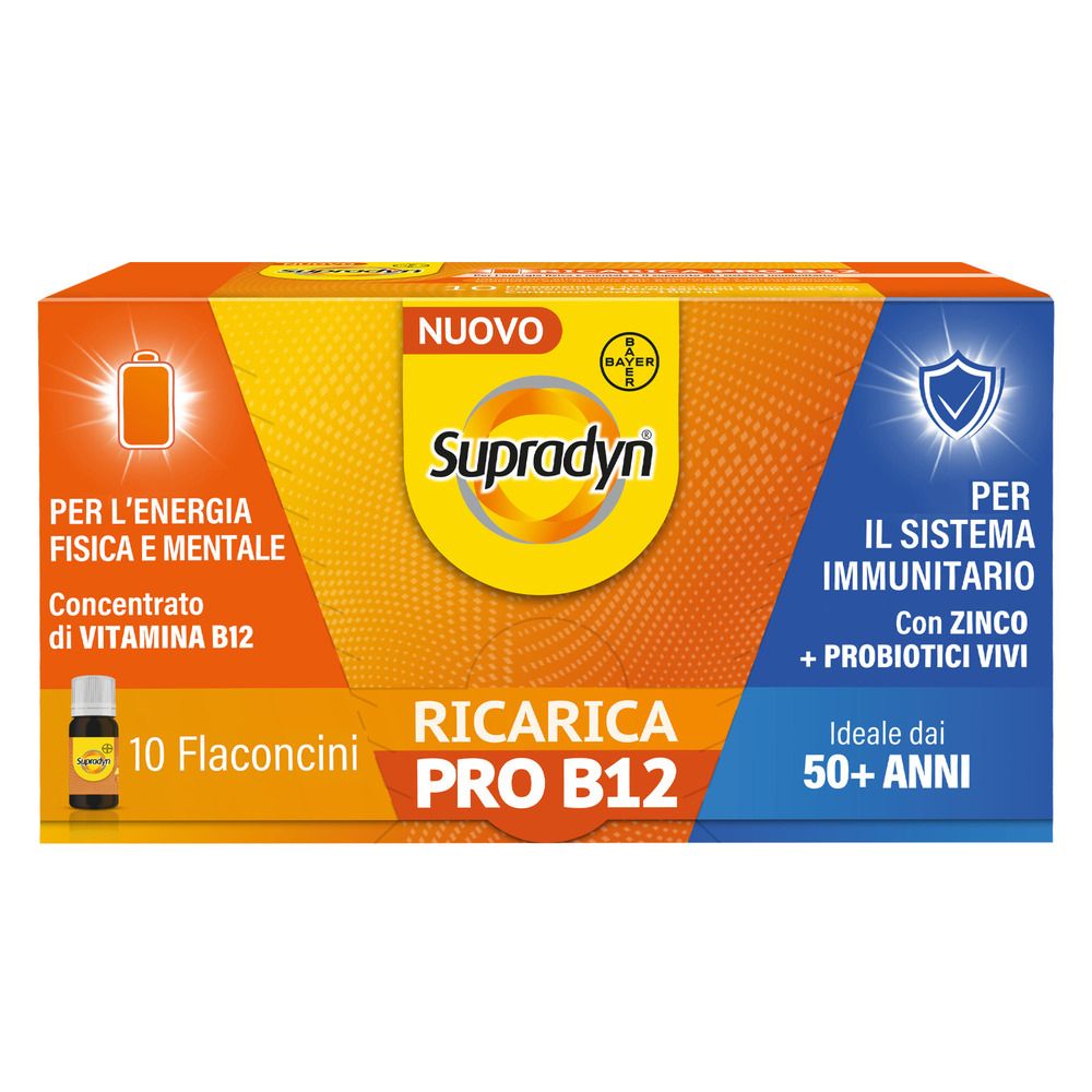 Supradyn Ricarica PRO B12 Integratore con Vitamina e Zinco flaconcini