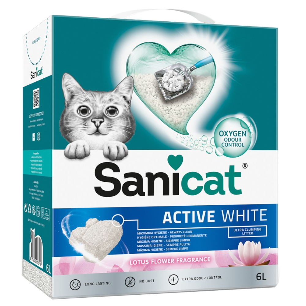 Lettiera Sanicat Active White Lotus Flower - 6 L (ca. 5,2 kg)