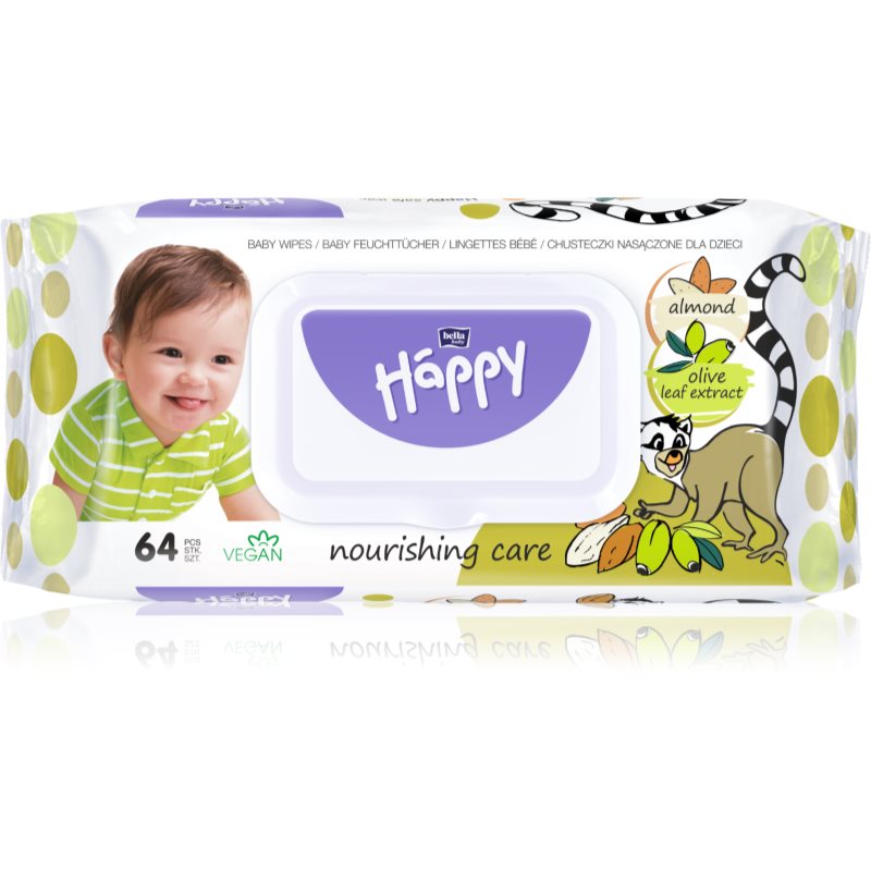 Bella Baby Happy Almond And Olive Leaf Extract Salviette Detergenti Umidificate Per Bambini 64 Pz