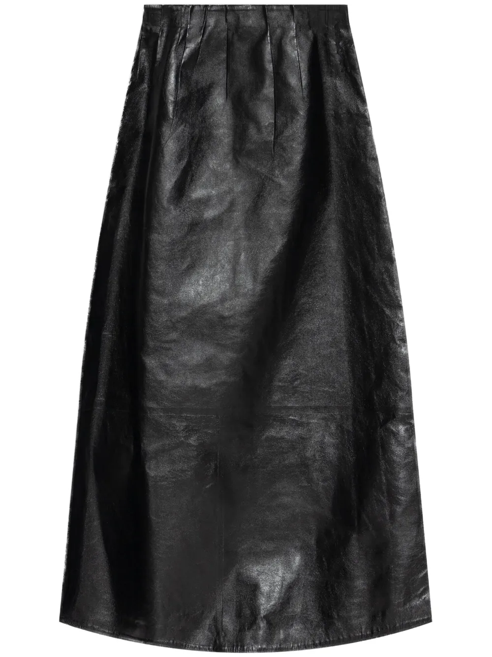 Marni pleated leather maxi skirt - Nero