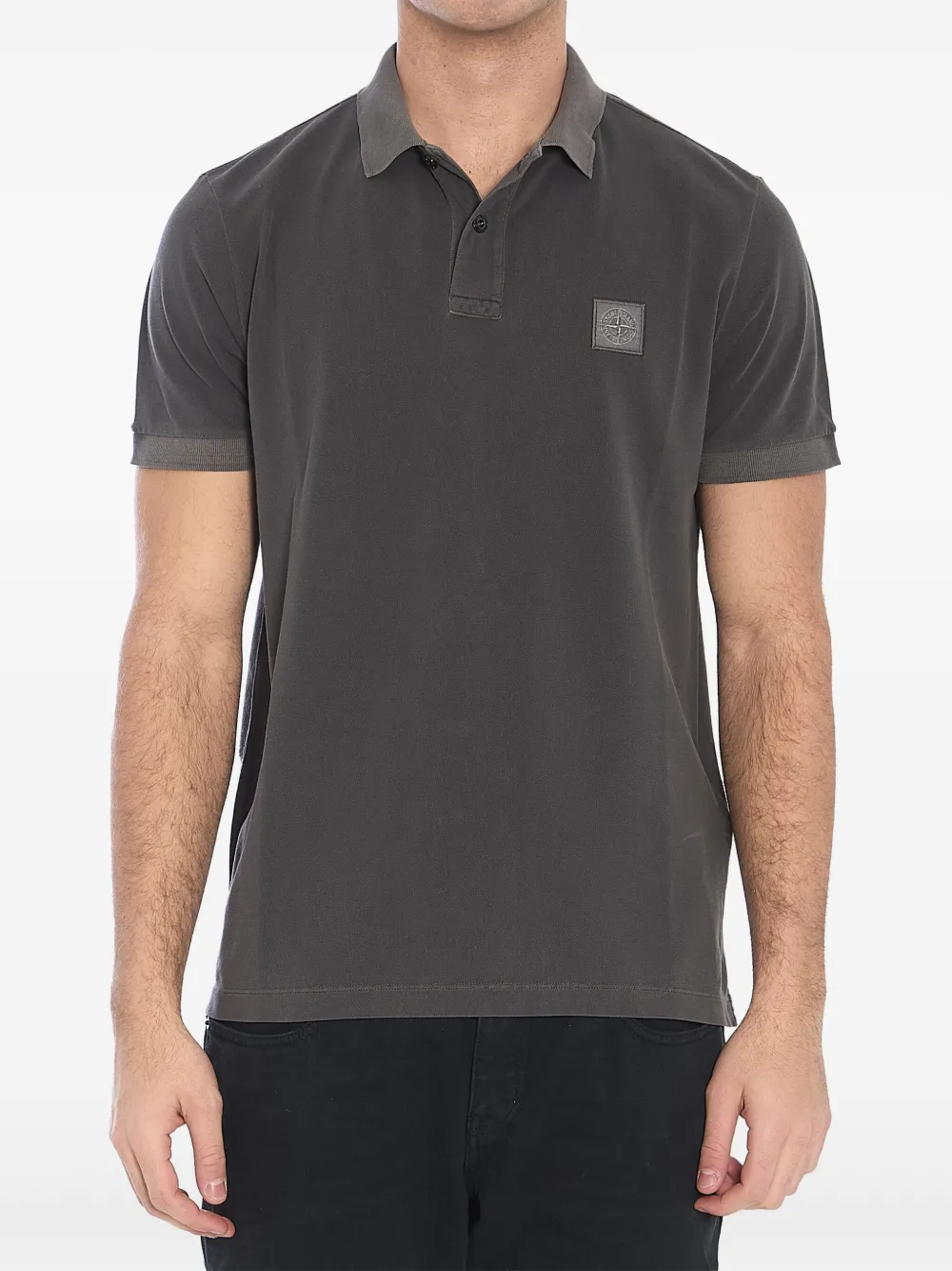 Stone Island piqué polo shirt - Grigio