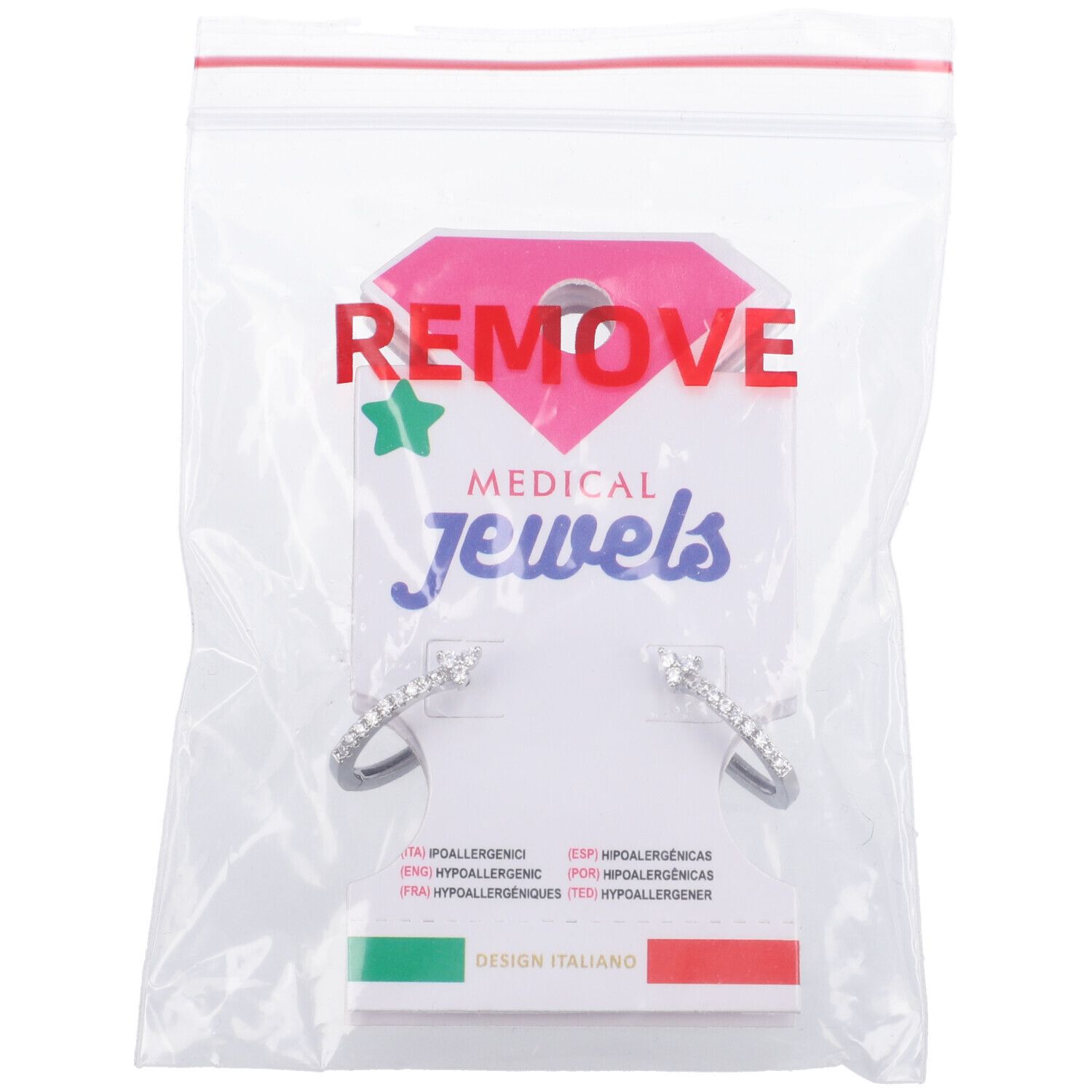 447 Orecchini Definitivi Medical Jewels Cerchio Con Trifoglio Geometri