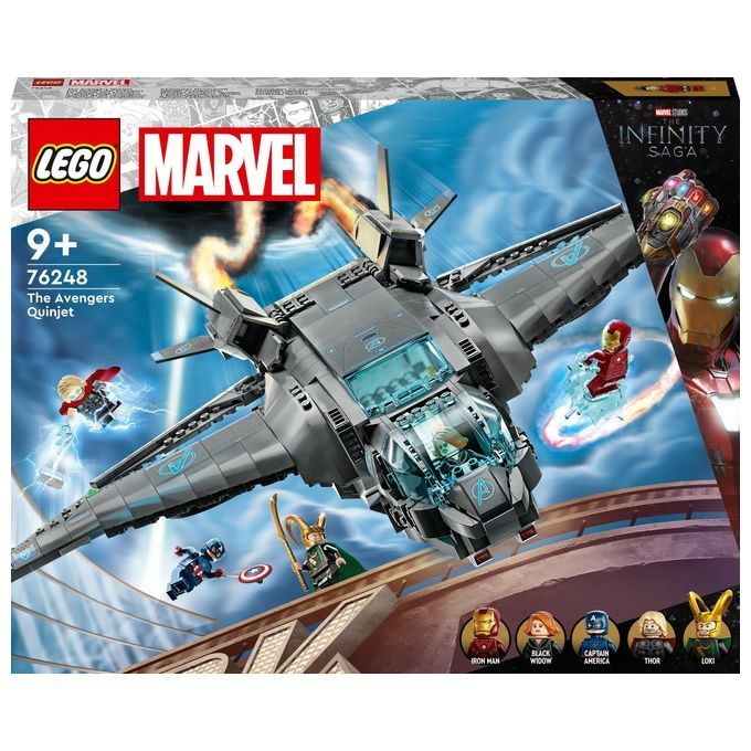 LEGO Marvel 76248 Il Quinjet degli Avengers, Astronave Giocattolo con