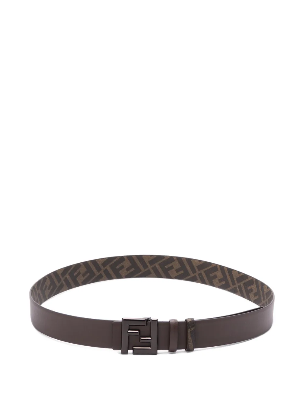 FENDI monogram-print reversible belt - Marrone