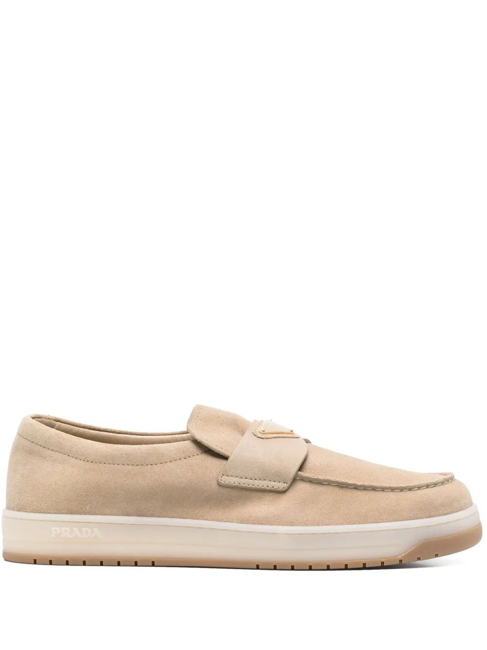 Prada triangle-logo loafers - Toni neutri