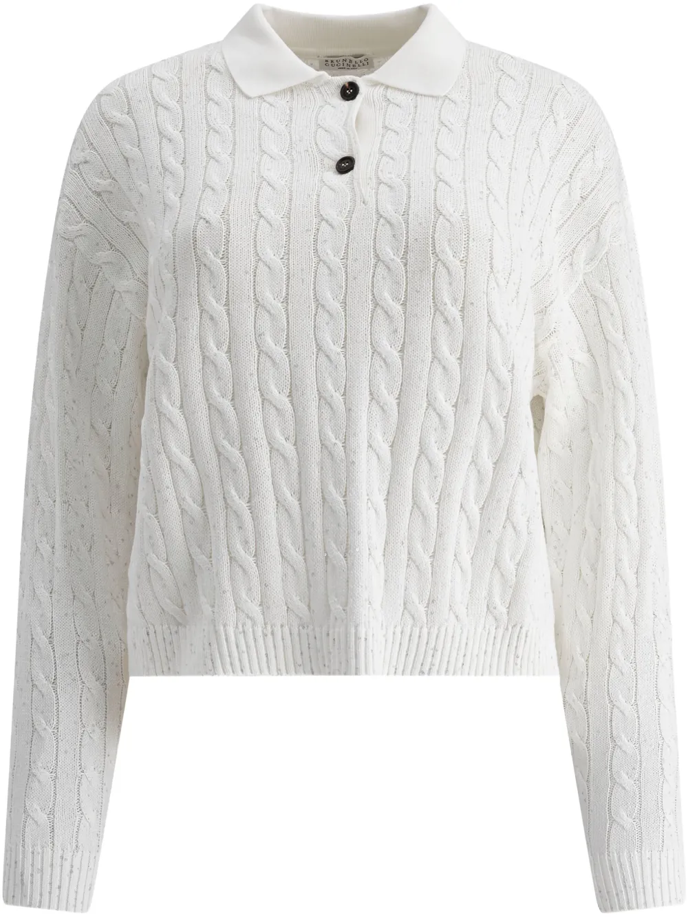 Burberry cable-knit polo sweater - Bianco