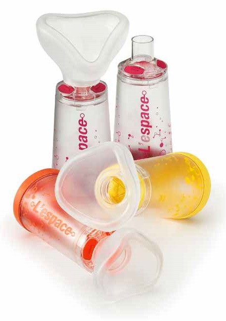 Camera Distanziatrice Per Erogatori Spray Predosati L'espace 220ml Per Adulti Spazio Morto 88ml Con Maschera Valvola Inspirazione 2 Valvole Espirazion