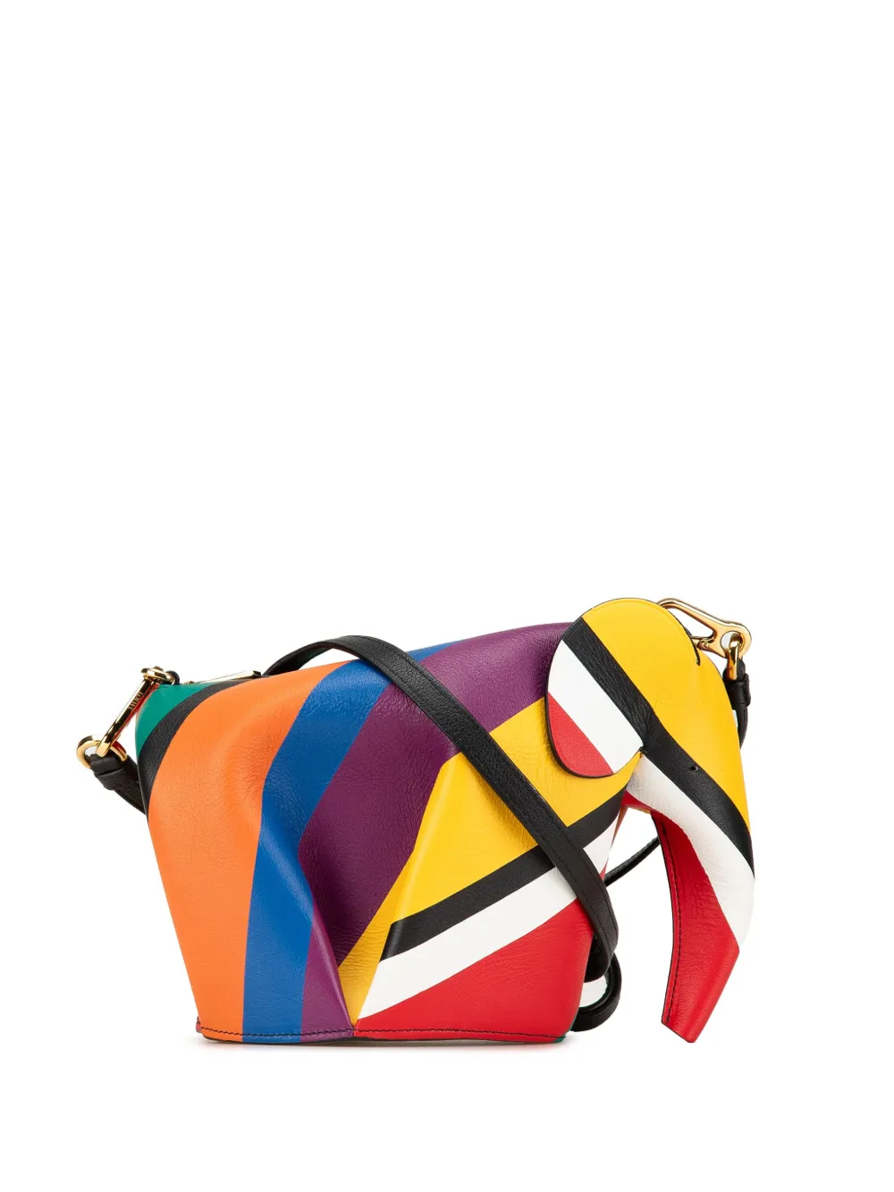 Loewe Pre-Owned 2016 Mini Leather Striped Elephant crossbody bag - Rosso