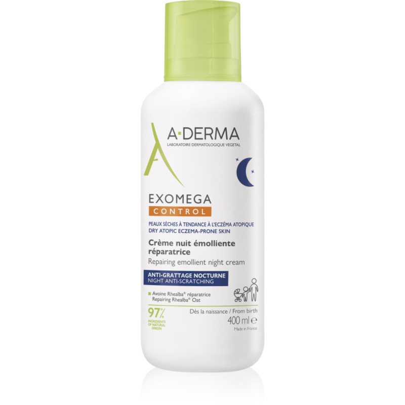 A-Derma Exomega Control Repairing Emollient Night Cream Crema Notte Rigenerante 400 Ml