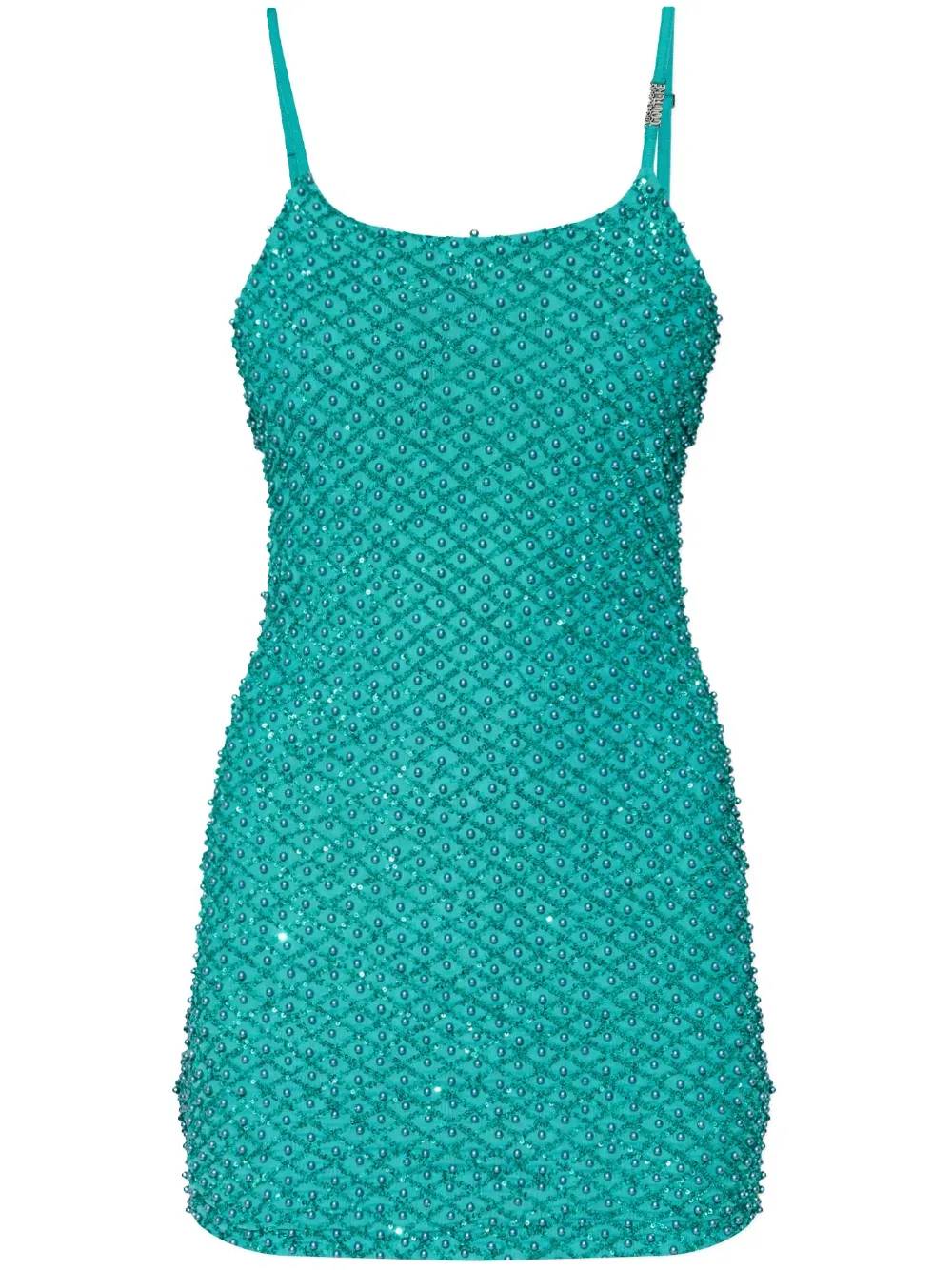 Versace Jeans Couture rhinestone-embellished mini dress - Blu