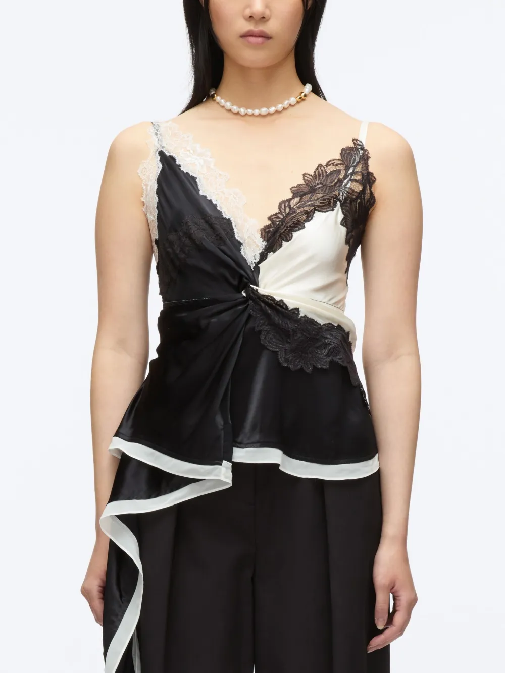 3.1 Phillip Lim asymmetric satin top - Nero