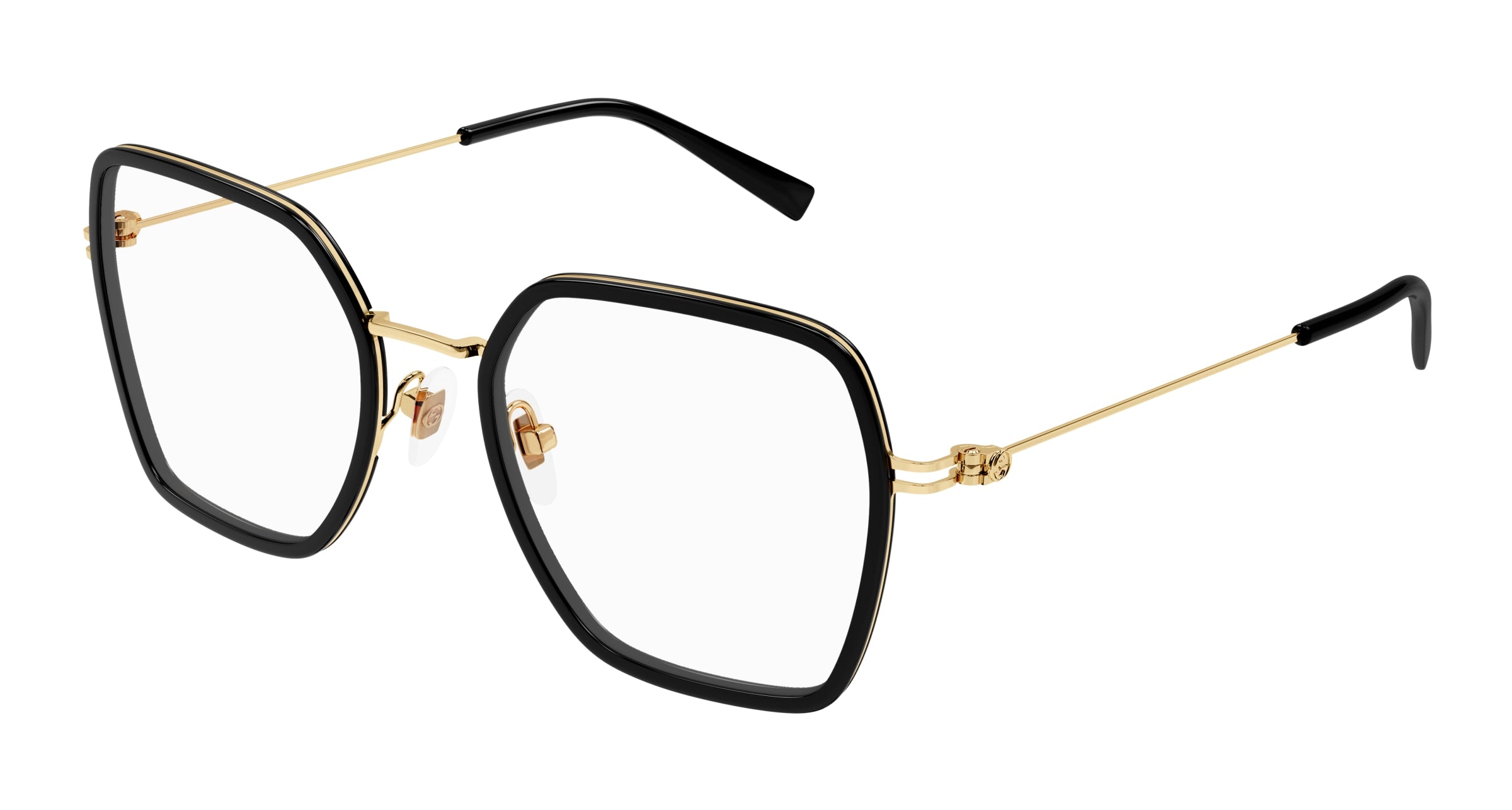 Gucci Donna Gg1850O 001 Montature Da Vista Iniettato Nero Trasparente Squadrata
